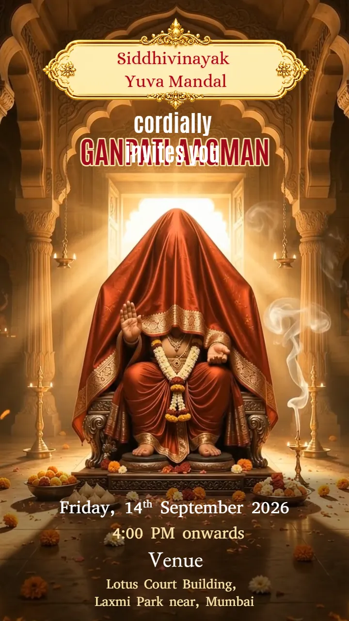 Ganpati Aagman Invitation Video for Marathi Celebration