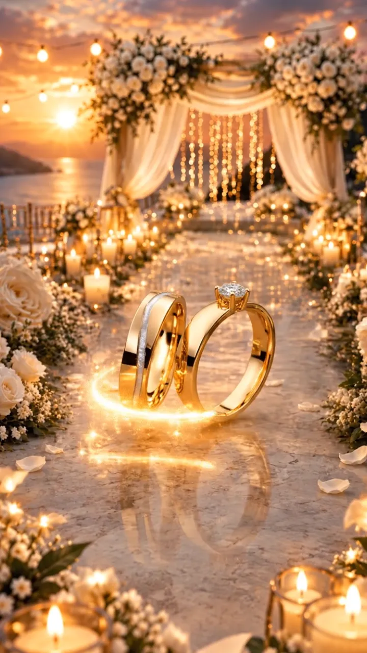 Buddhist Engagement Invitation Video with White Rose Decor