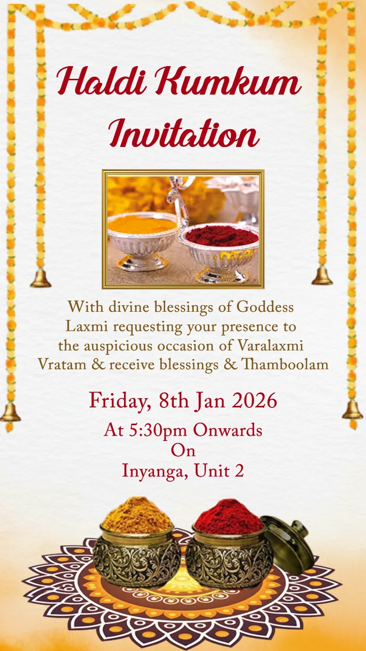 Haldi Kumkum Invitation Status Video Online Free English