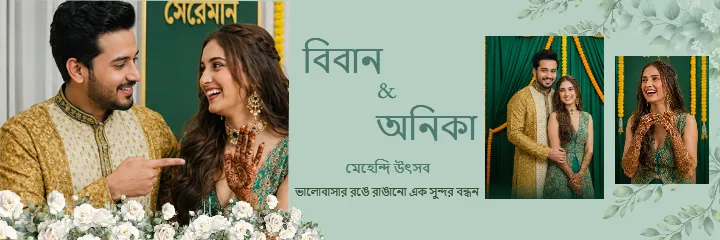Bengali Wedding Album PSD Templates Mehendi Green Gold HD