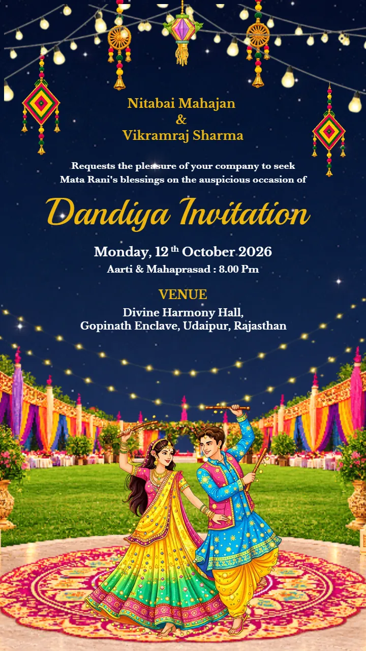 Dandiya Invitation Video Maker for Garba Night