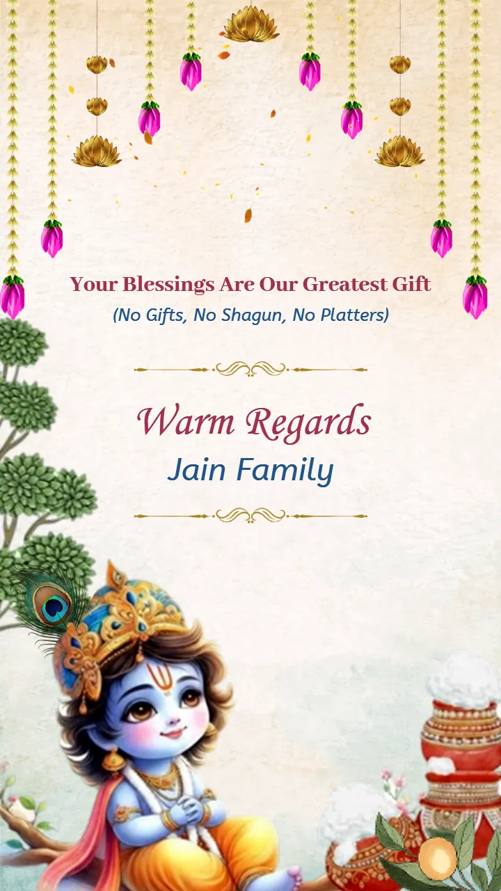 Beautiful Birthday Invitation Video for Krishna Theme