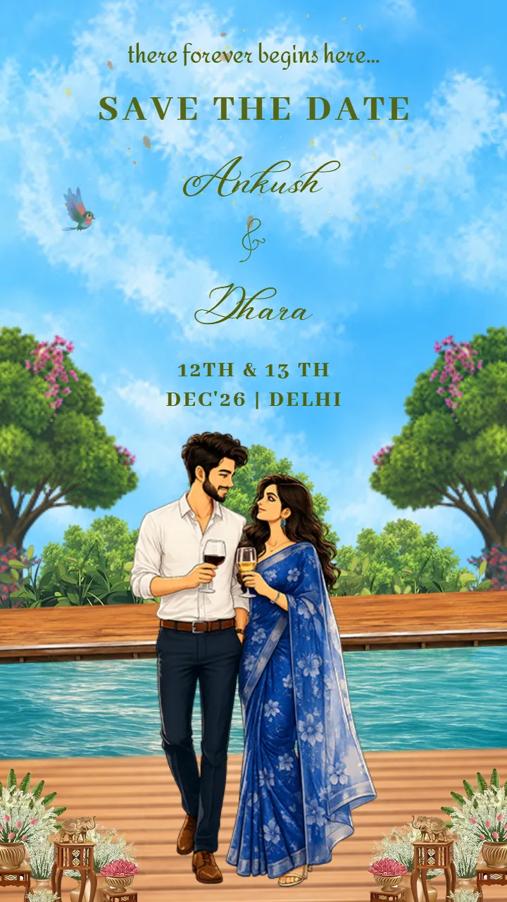 Save The Date Video with Romantic Puzzle Love Story