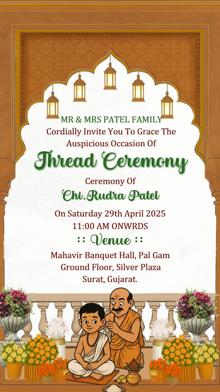 Thread Ceremony Invitation Video in English Elegant Layout