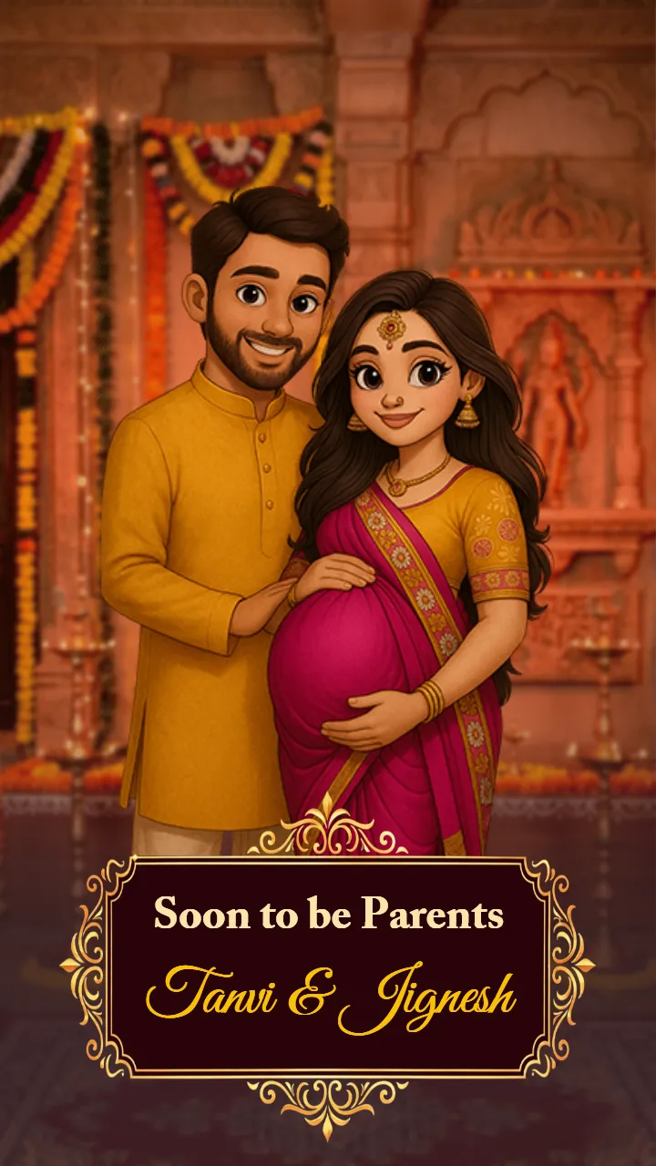 Customizable Baby Shower Invitation 3D Video in Gujarati