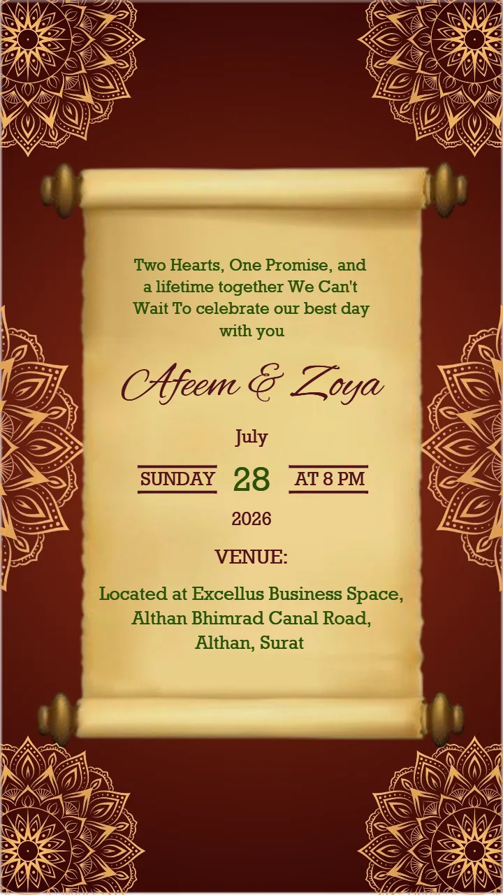 Muslim Wedding Invitation Video Premium Walima Invite