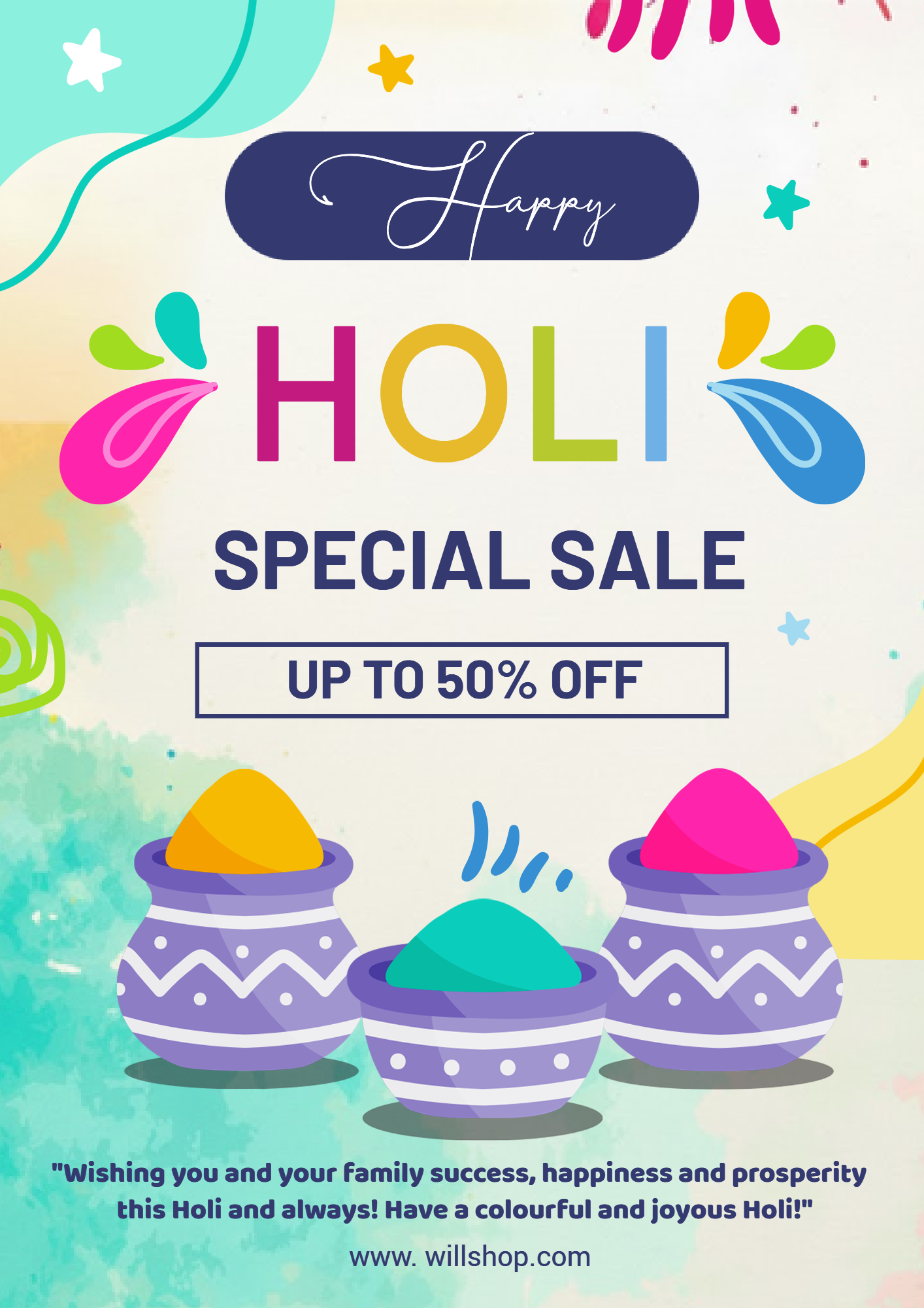 Happy Holi Special Sale Template