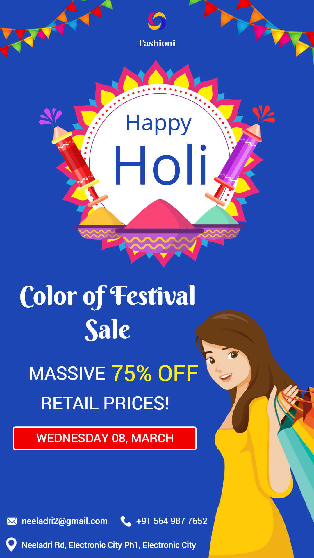 Holi Fashion Sale Instagram Story Template