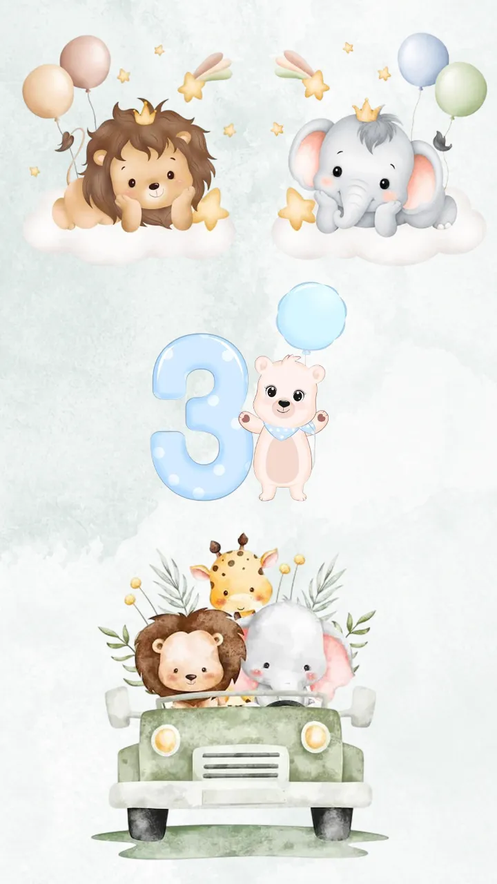 Baby Boy Birth Announcement Video Template with Animation