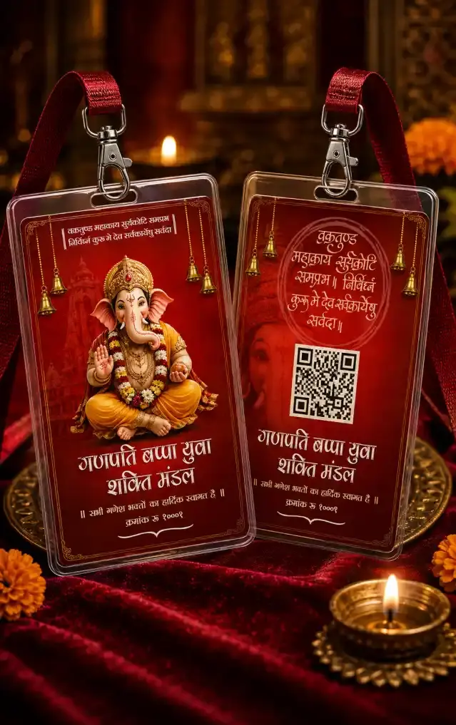 Ganesh ID Card Design Templates Traditional Theme Download