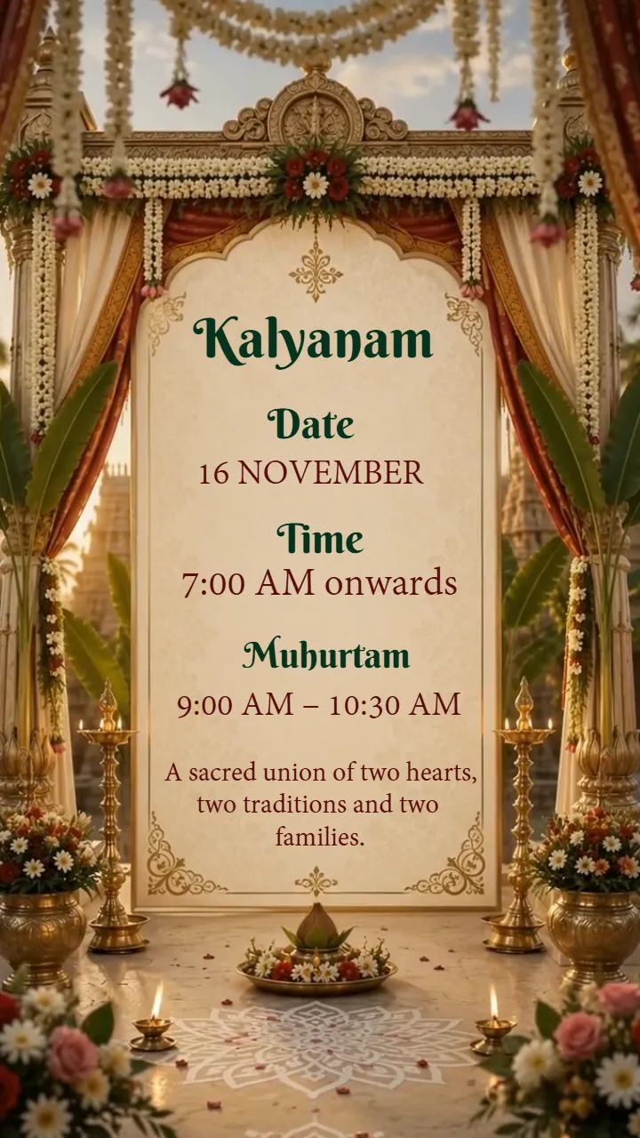 3D Wedding Invitation Video with Traditional Temple Theme