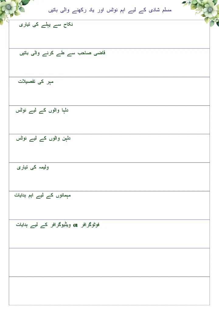 Muslim Wedding Planning Checklist PDF for Organized Events