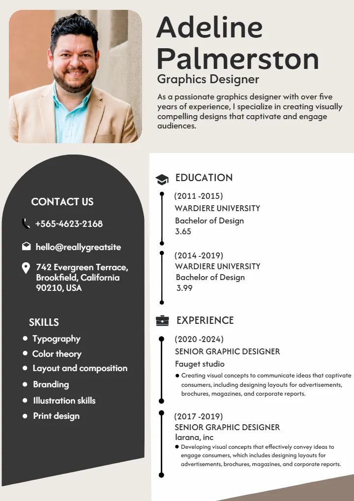 Graphic Designer Resume Template for Experienced Designers
