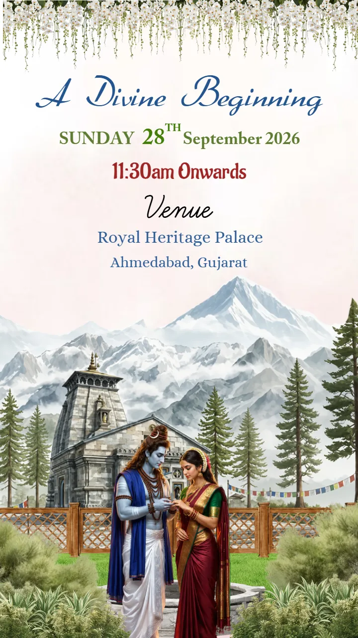 Engagement Invitation Video with Kedarnath Theme