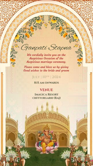 Caricature Wedding Instagram Story Invitation Card Template