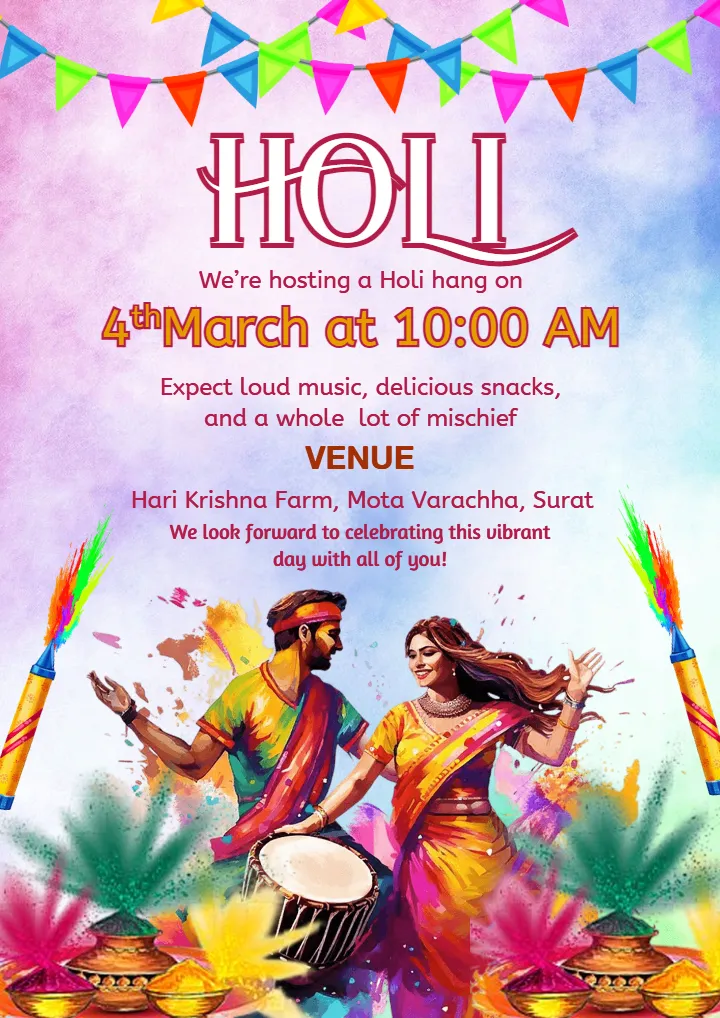 Customize Holi Dhund Invitation Card for Your Celebration