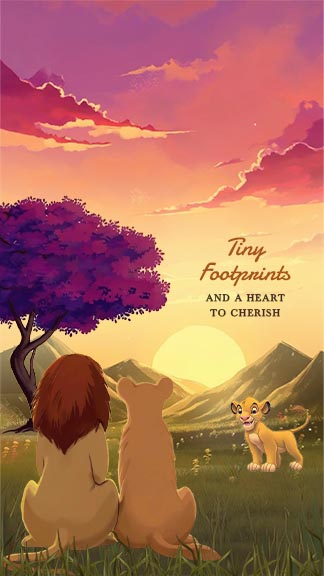 Baby Announcement Templates Nature and Lion Theme