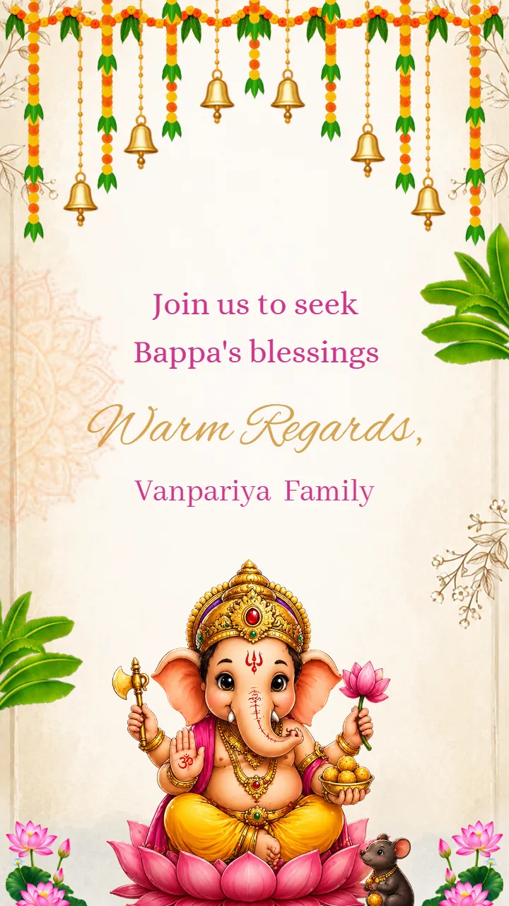 Ganesh Puja Invitation Video with Traditional Ganpati Design