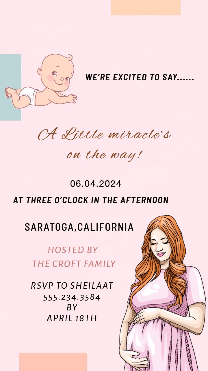 Invitation Template For Baby Shower with Cute Baby Design