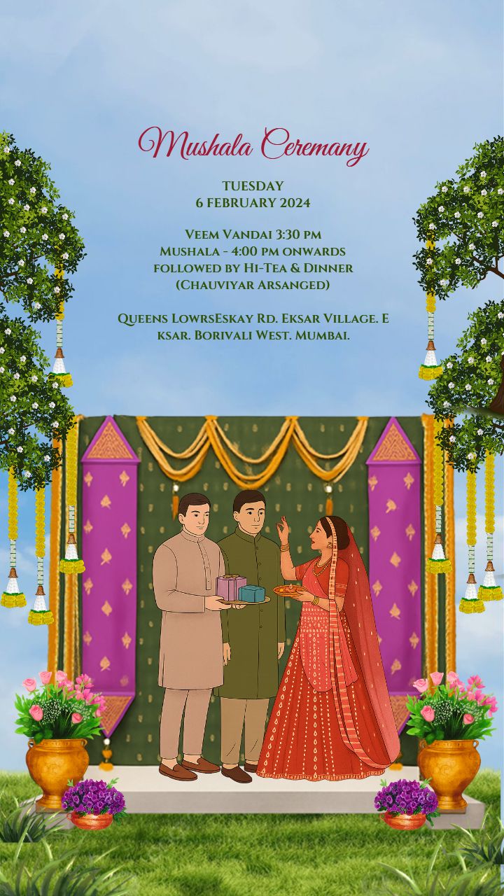 Rajasthani Style Mayra Invitation Template Card Online