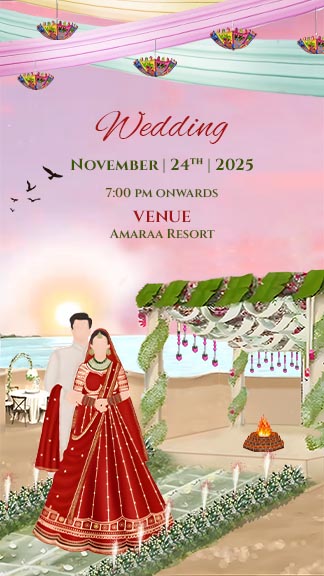 Premium Wedding Card Design with Couple Monogram Template