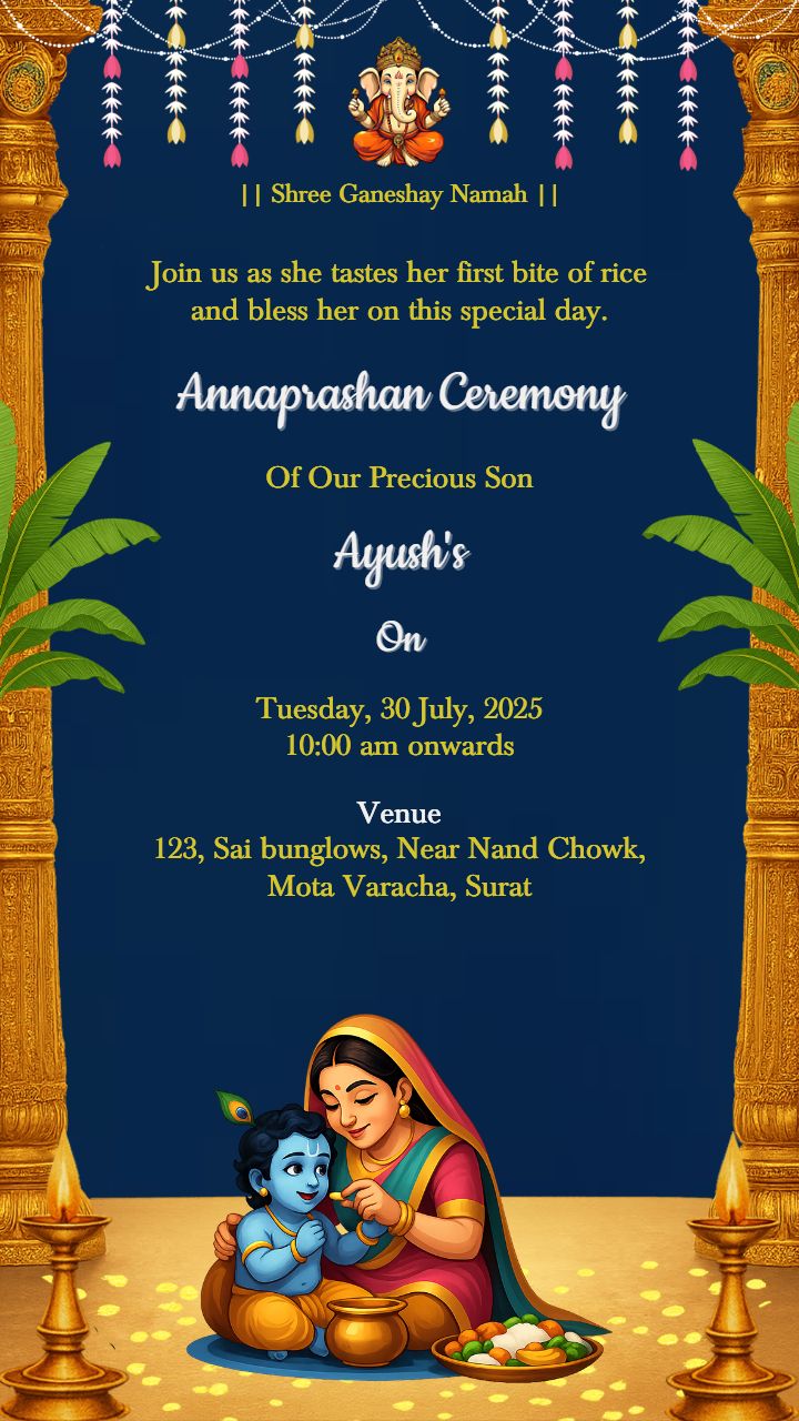 Elegant Annaprashan Invite Video for Boys Online