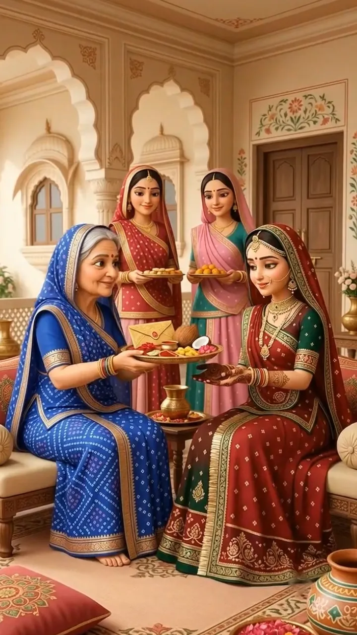 3D Sinjara Teej Invitation Video with Rajasthani Theme