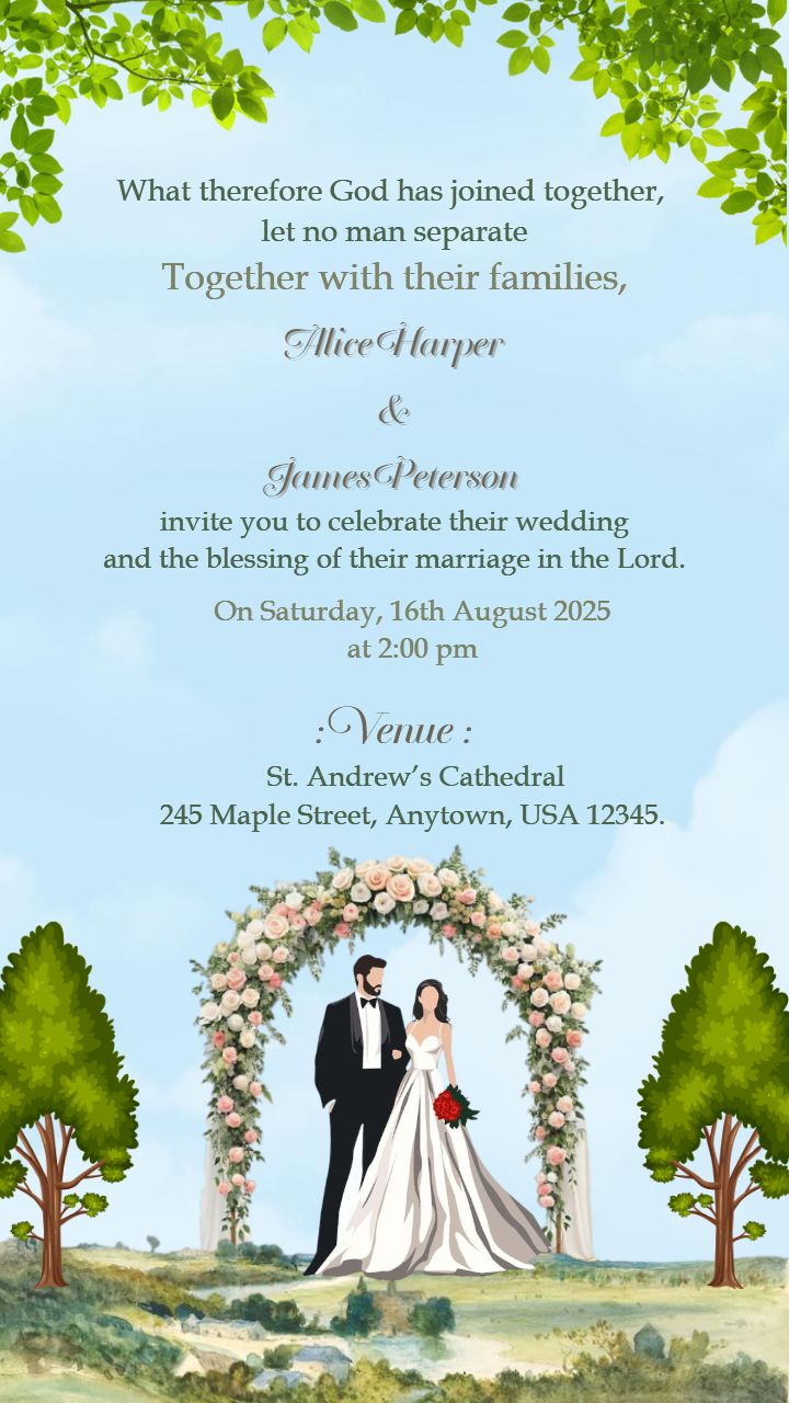 Outdoor Christian christian wedding invitation Card Art