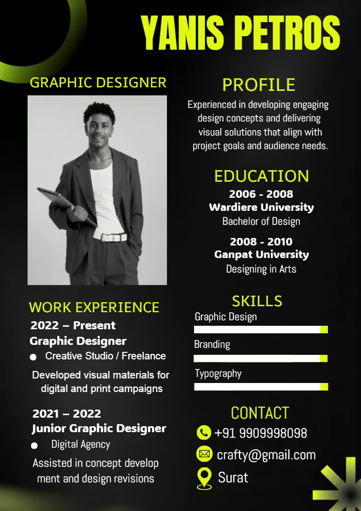 Graphic Designer Resume Template for Creative Professionals