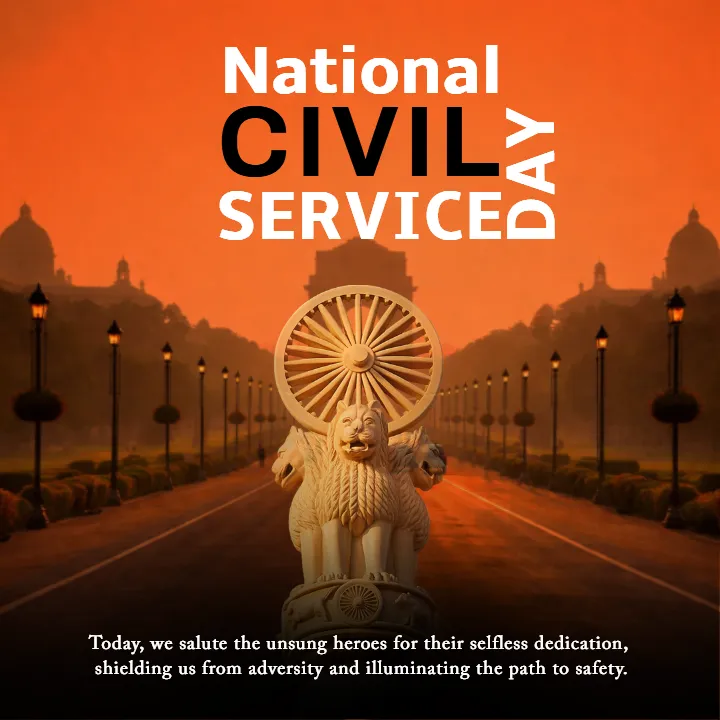 Stunning National Civil Service Day Poster for Awareness