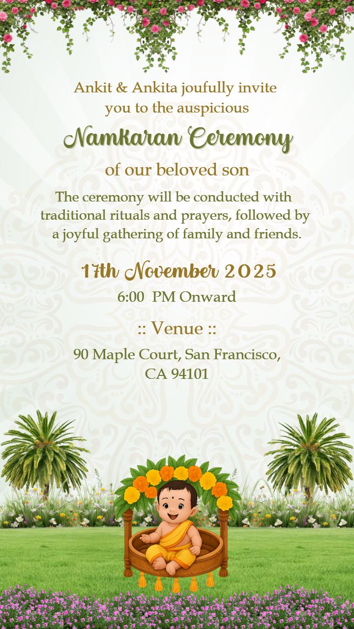 Namkaran Invitation Card Free Download With Baby Art