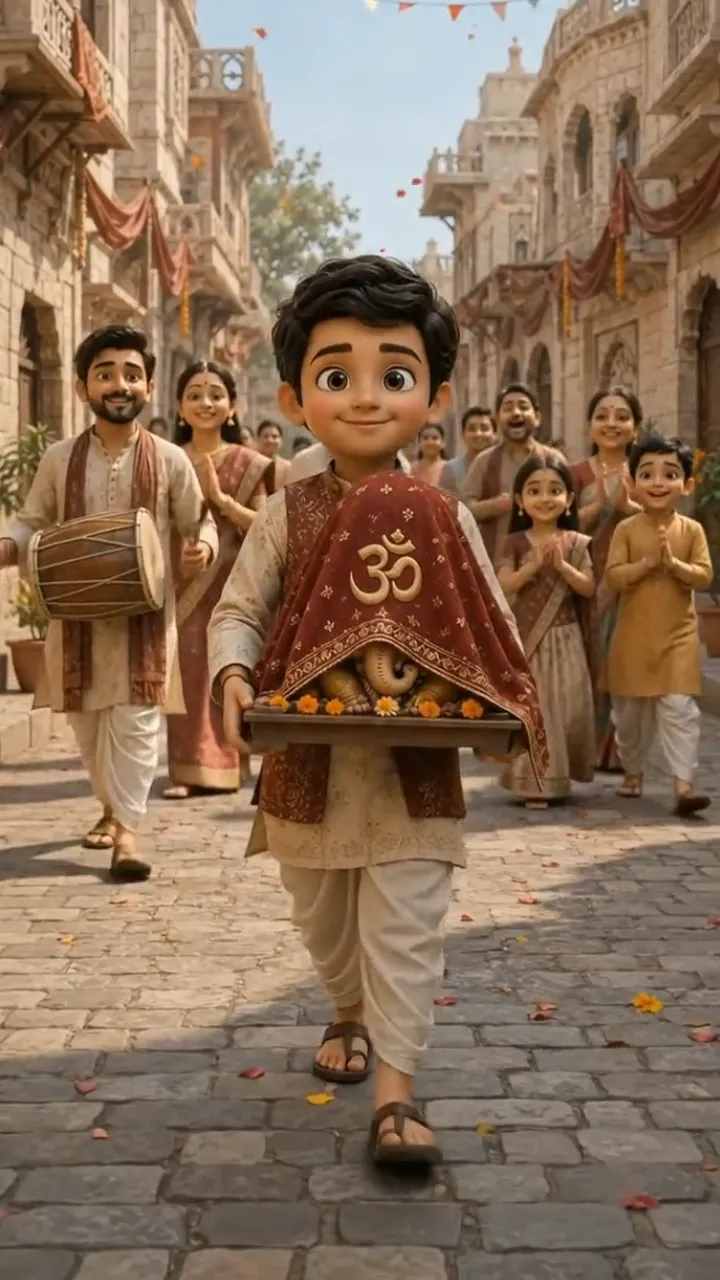 3D Ganesh Aagman Invitation Video for Bappa Welcome