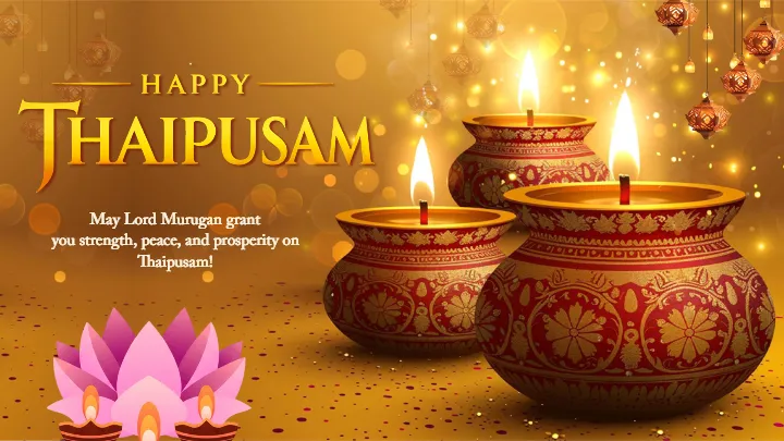 Happy Thaipusam Wishes Images with Lord Murugan Blessings