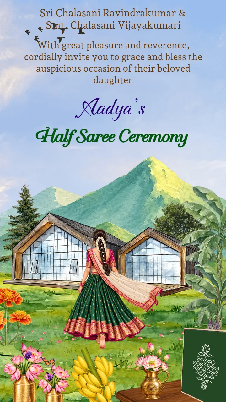 Half Saree Ceremony Invitation Video Online With Photos