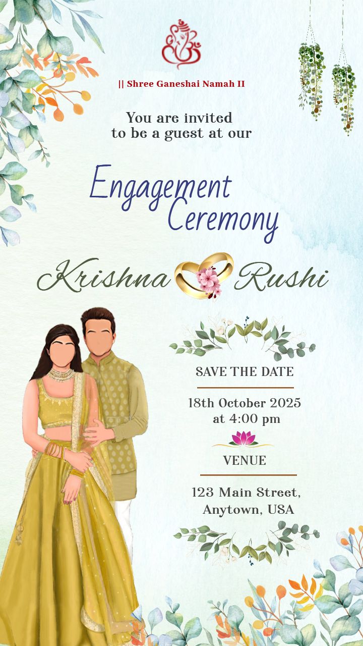 Dazzling Engagement Invitation Template for Love Promise