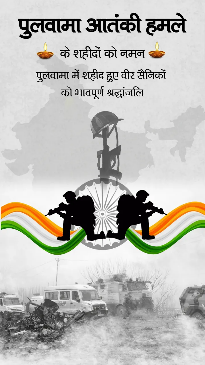 Emotional Pulwama Attack Black Day Image In Hindi 2026