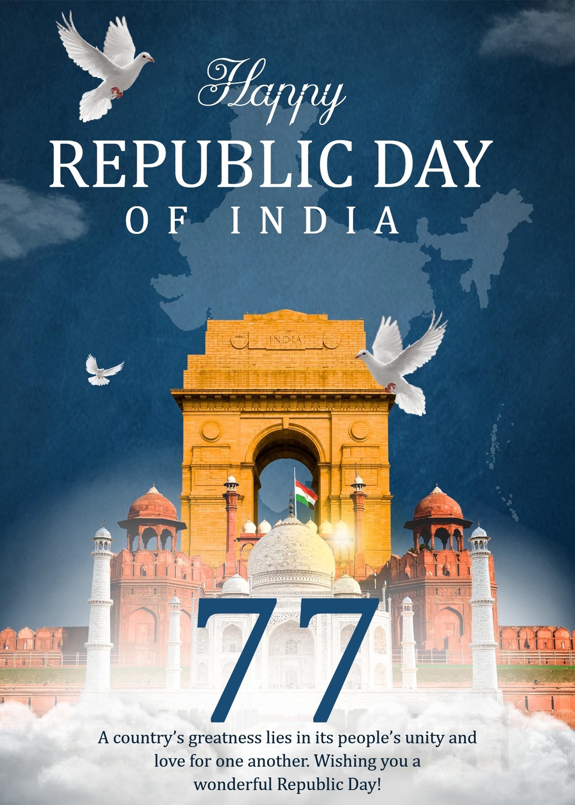 Free Republic Day Greeting Card Maker