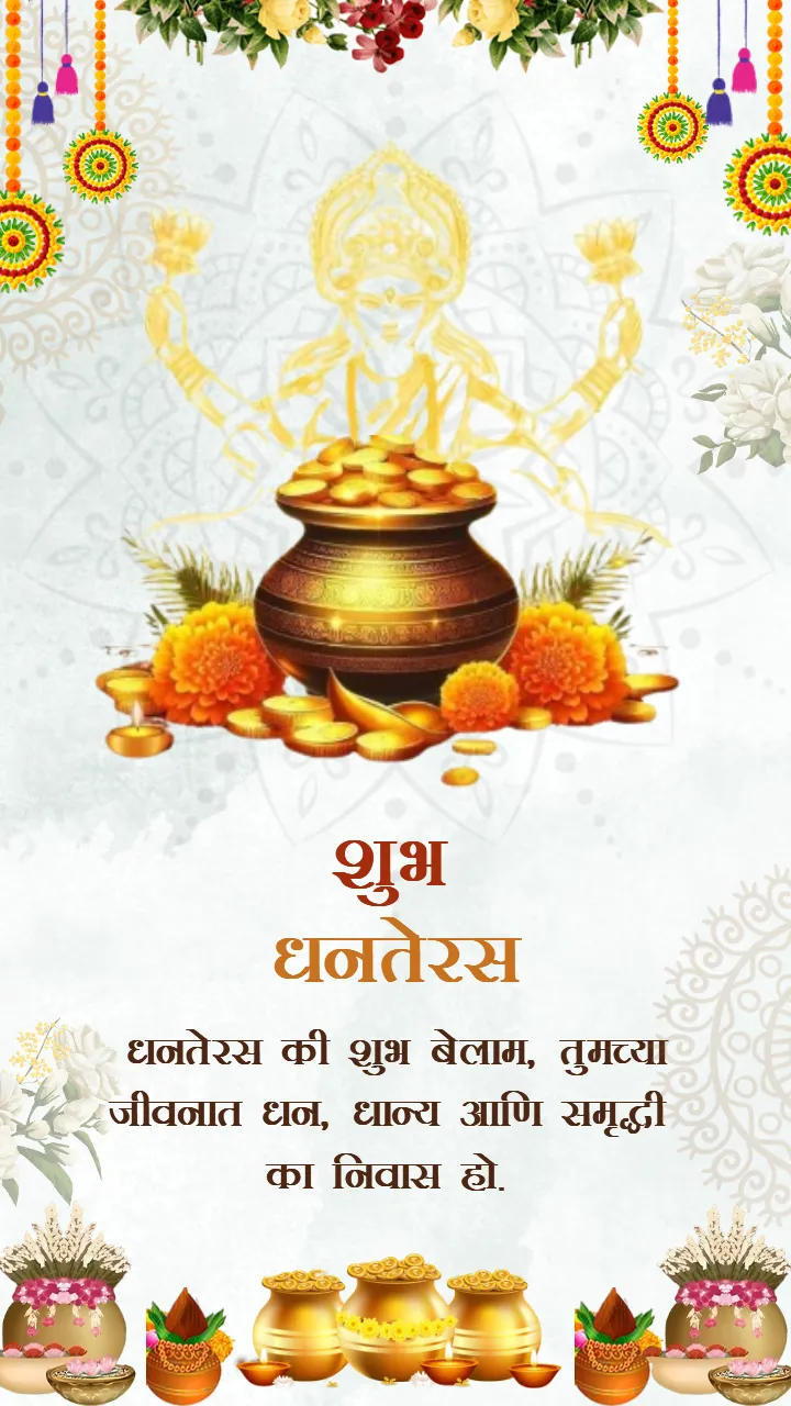 Beautiful Dhanteras Images in Marathi language for Wishes