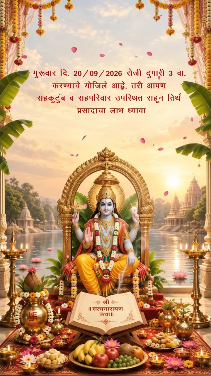 Satyanarayan Puja Invitation Video Maker with 3D Theme