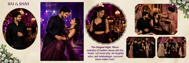 Sangeet Ceremony Album PSD Design for Wedding Albums