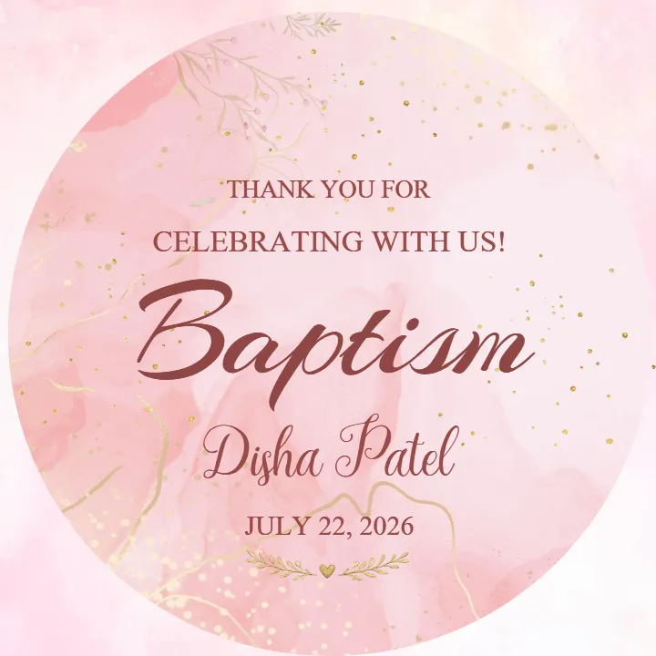 Editable Thank You Tags for Baptism for Baby Girl Events