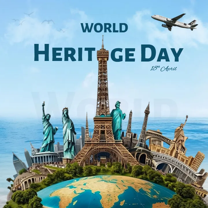 Creative World Heritage Day Post in English for Sharing