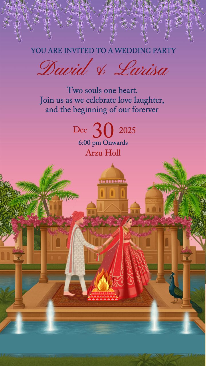 Royal Theme English Wedding Invitation for Elegant Events