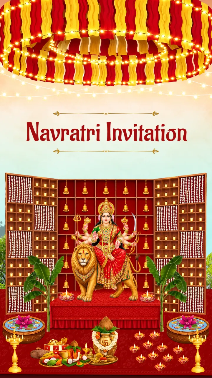 Navratri Invitation Video with a Divine Maa Durga Theme