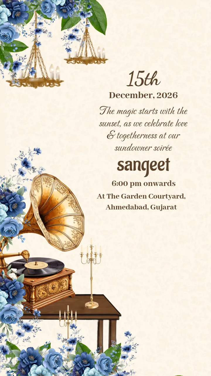 Wedding Invitation Video with Blooming Flower and Bird theme