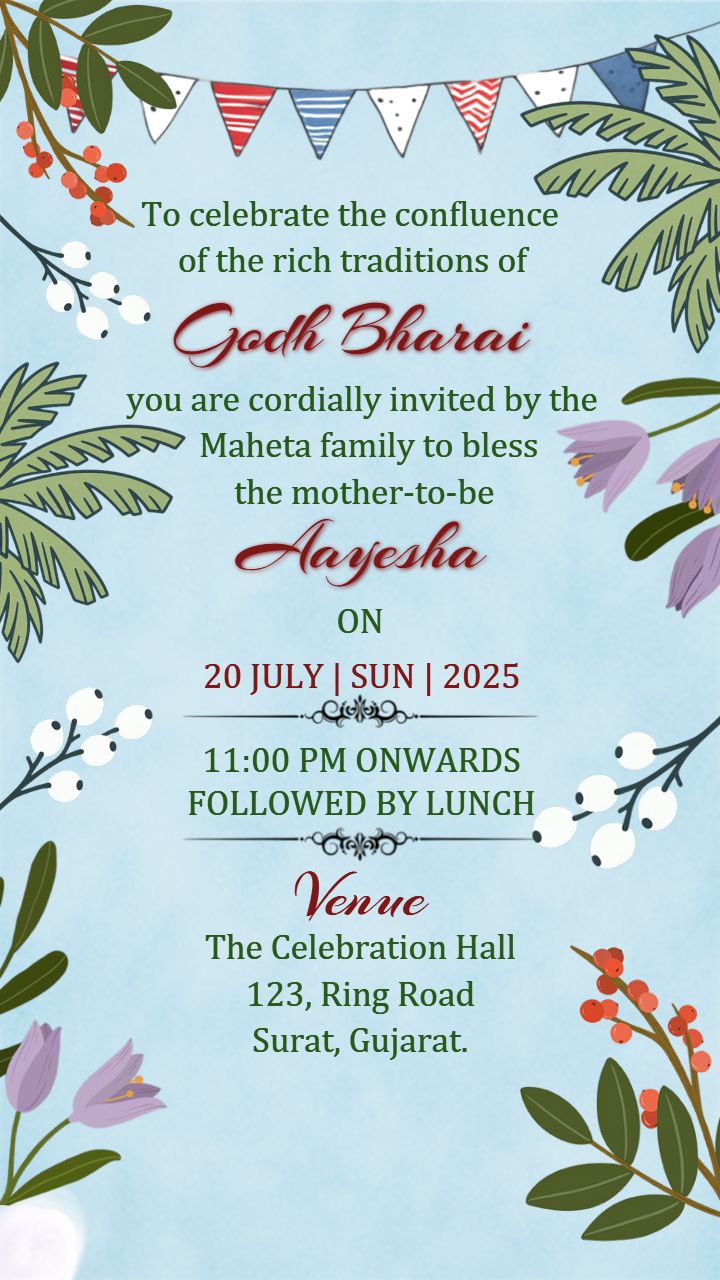 Invitation Video Of Godh Bharai Celebration With Couple Theme