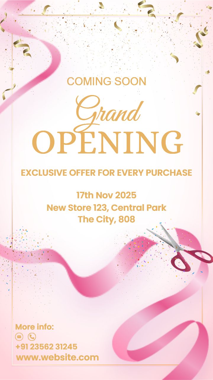 Creative Grand Opening Invitation Card Design