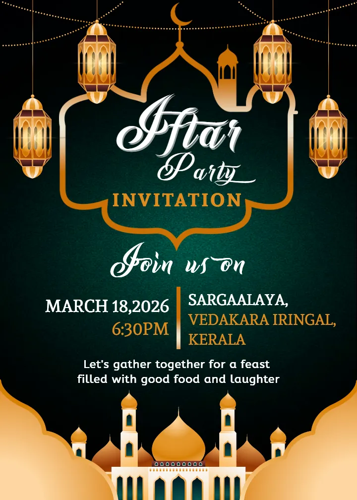 Iftar Party Invitation Card Designs for Ramadan 2026