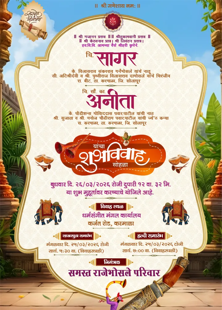 Create Custom Wedding Invitation Card in Marathi Easily