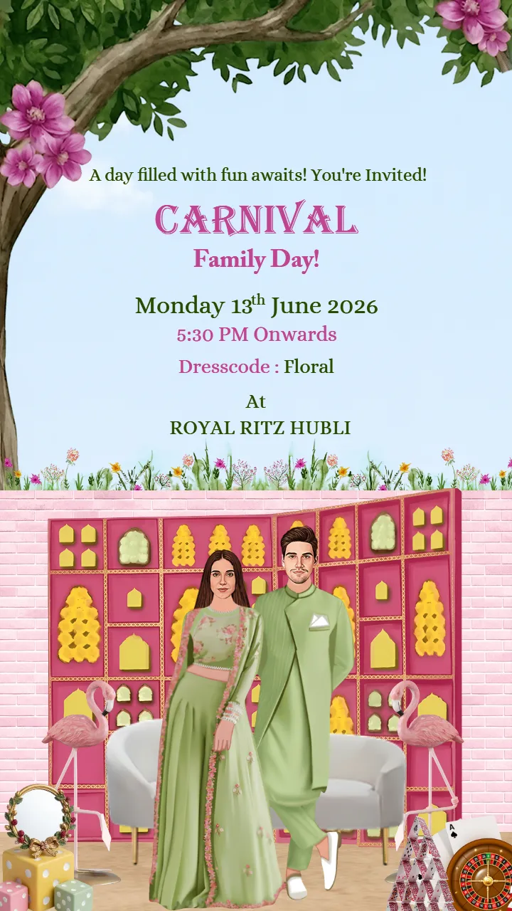 Wedding Carnival Invitation with Creative Event Details